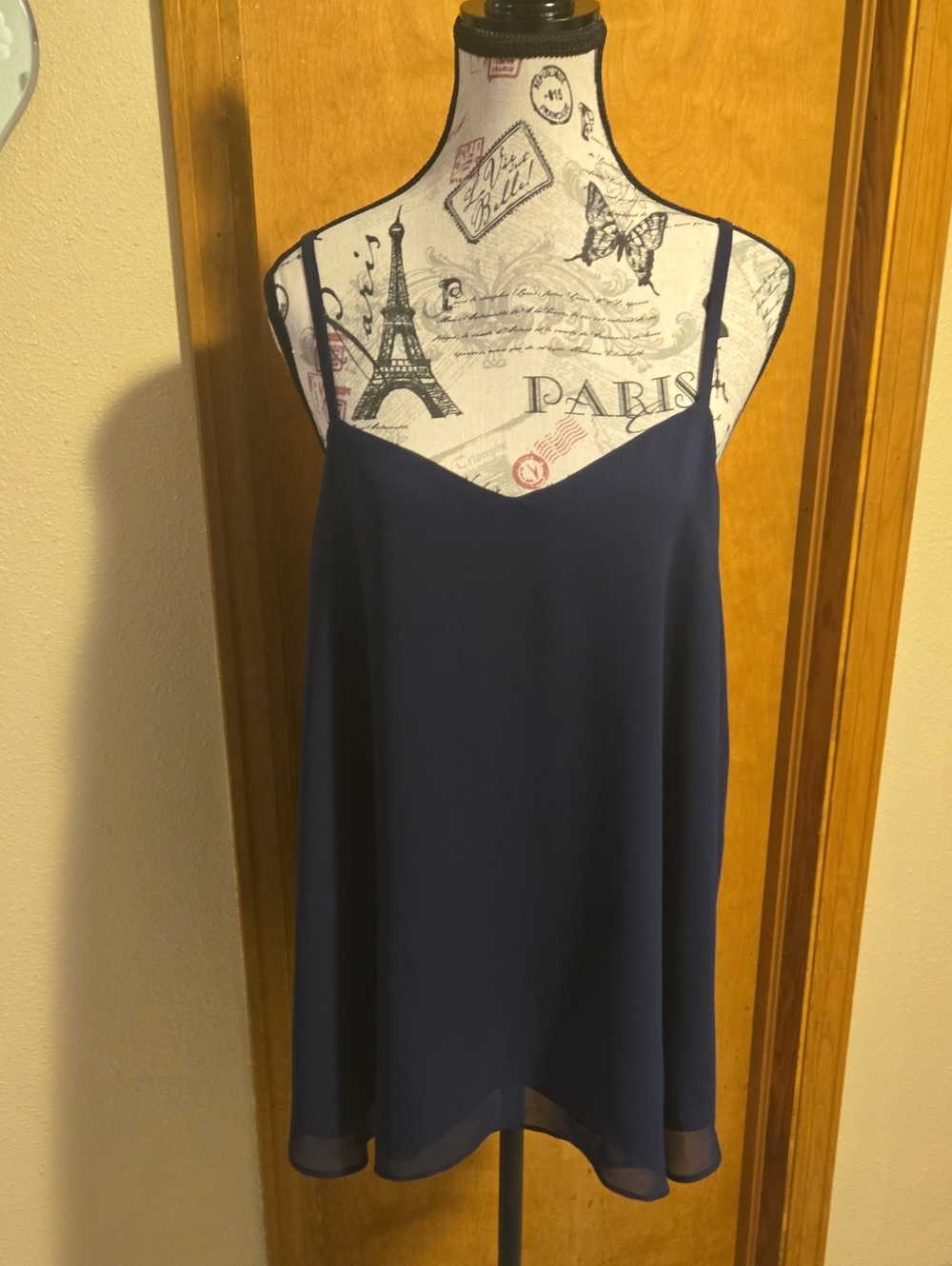Torrid Sophie Navy Chiffon Swing Cami Size 00